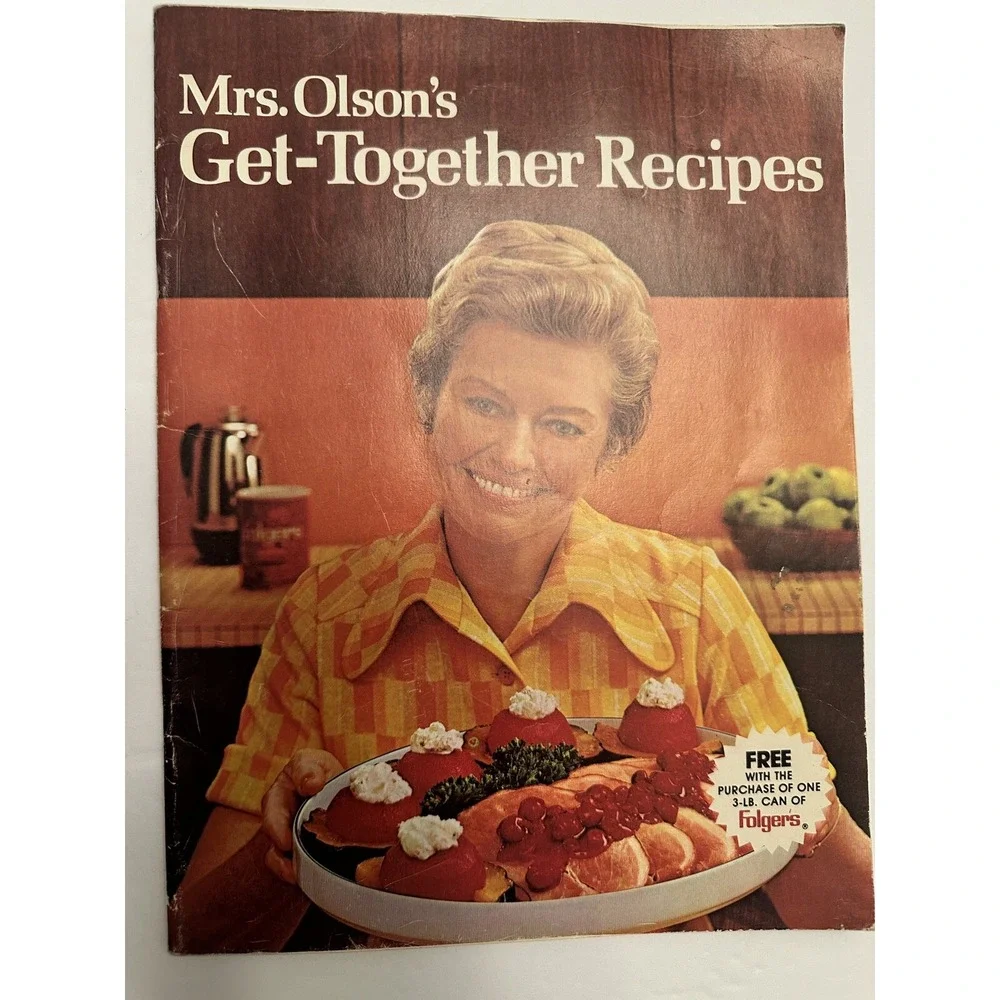 Folgers Coffee Mrs Olsons Get-Together Recipes Vintage 1973 Cookbook Pamphlet